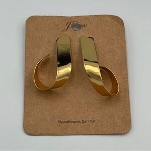 J.Crew Statement Gold-Tone Twist Hoop Earrings - Sculptural & Chunky